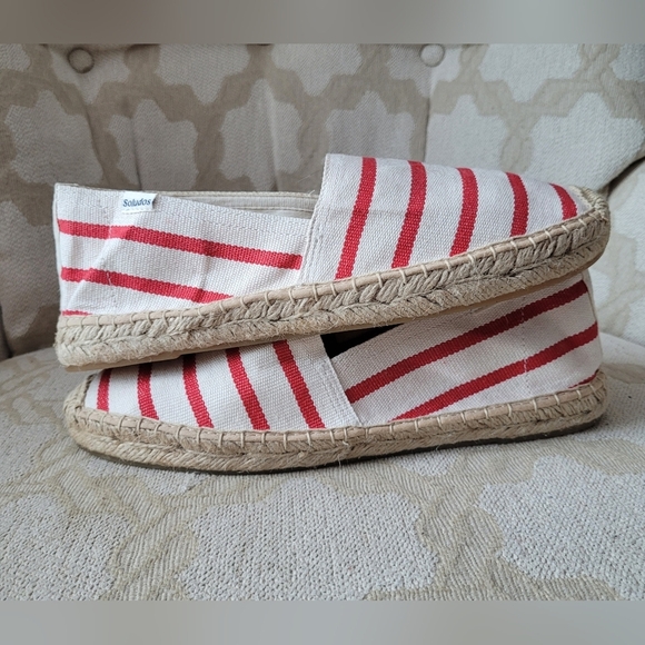 SOLUDOS ESPADRILLES SHOES SANDALS "DALI" RED WHITE STRIPE ANTHROPOLGIE 8.5 - Picture 3 of 14